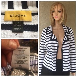 St. John cardigan stripped sweater jacket size P